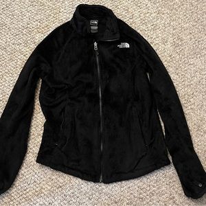 north Face black furry jacket size medium